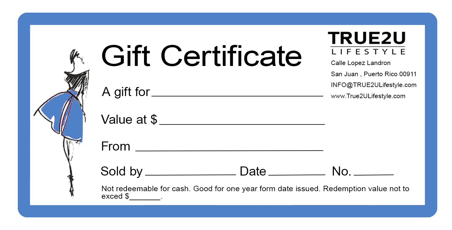 True2U Lifestyle Gift Cards