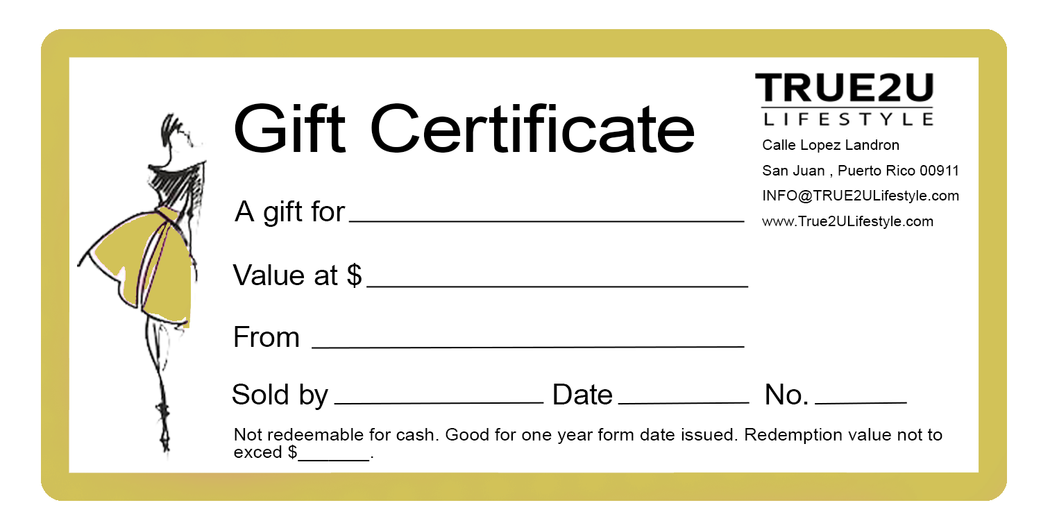 True2U Lifestyle Gift Cards