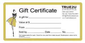 True2U Lifestyle Gift Cards