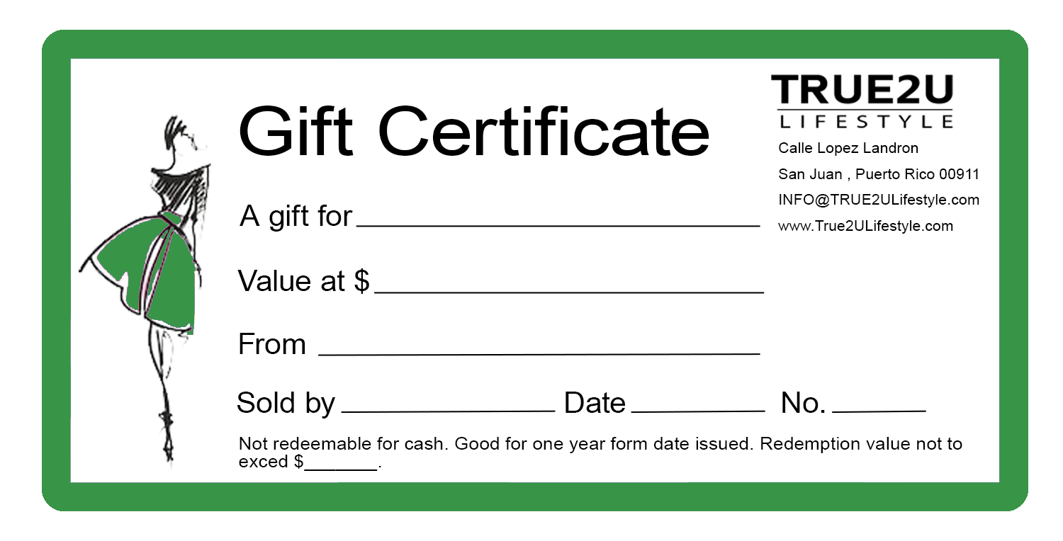 True2U Lifestyle Gift Cards