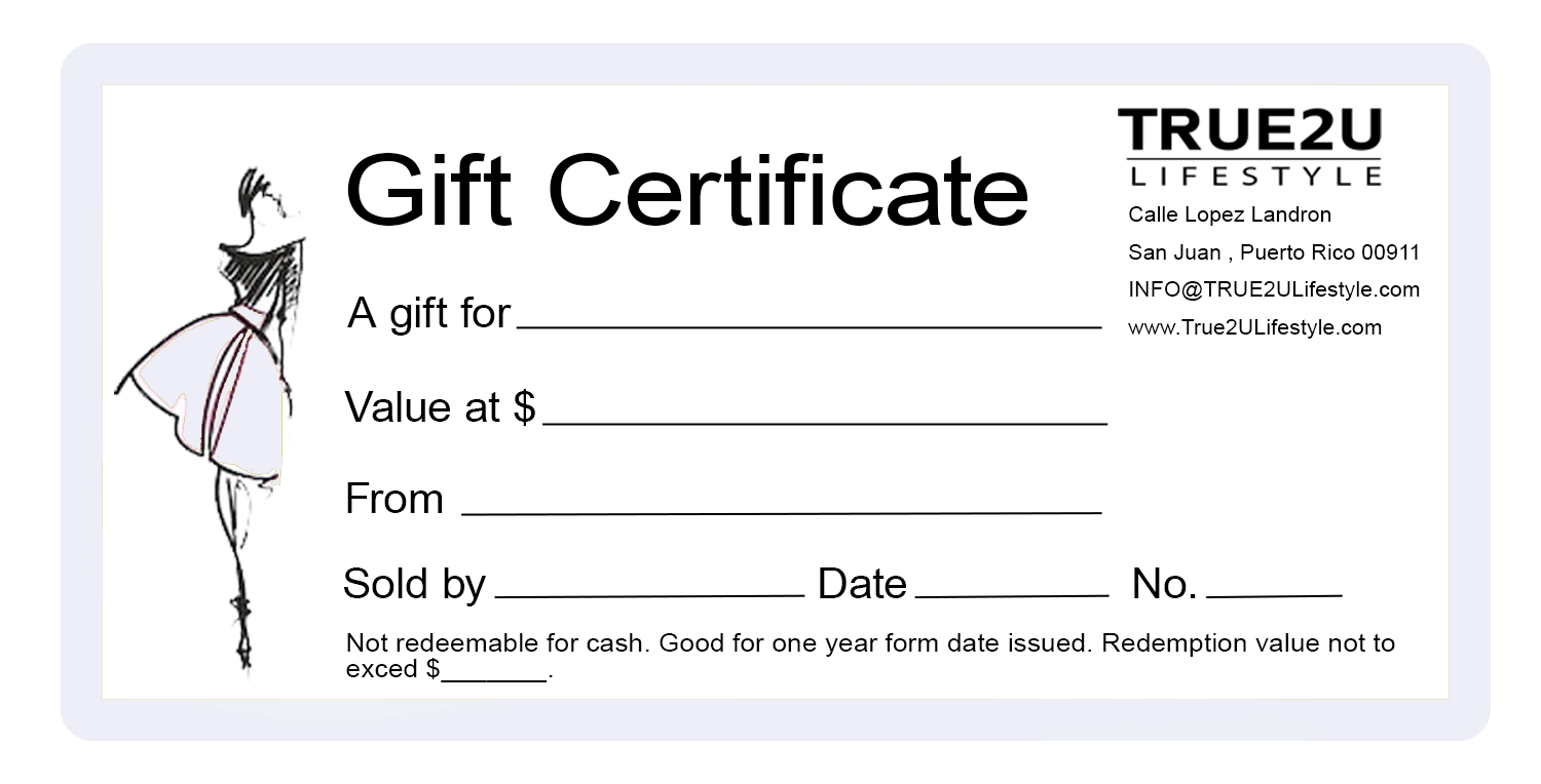 True2U Lifestyle Gift Cards